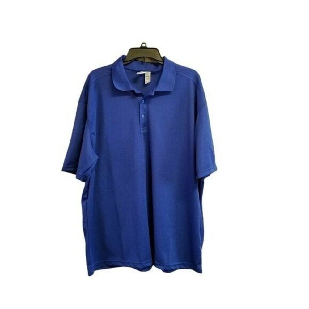 Clique Mens Sz 2XL Blue  Solid Short Sleeve Polo Shirt